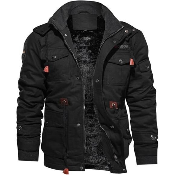 TACVASEN Men's Winter Jacket Cotton Military Jackets Fleece Lined Thick Work - Picture 7 of 7
